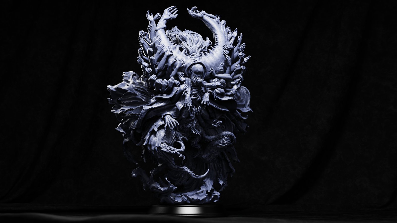 The Crone: 75mm Nightmare Yokai Centerpiece + D&D 5e Stats — Unpainted