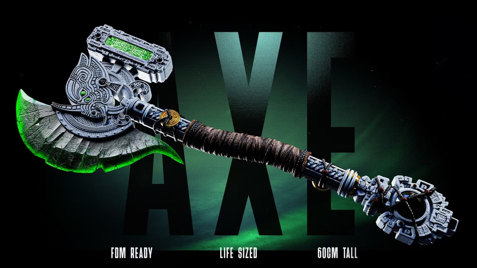 Stone Axe Weapon — Painted