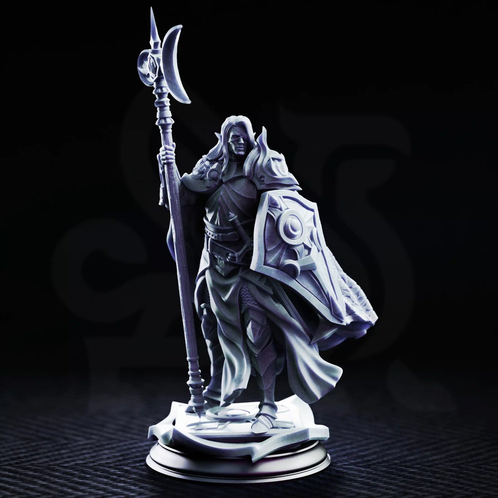 BUST Drow Knight of the Moon - Ardent Silathin — Unpainted