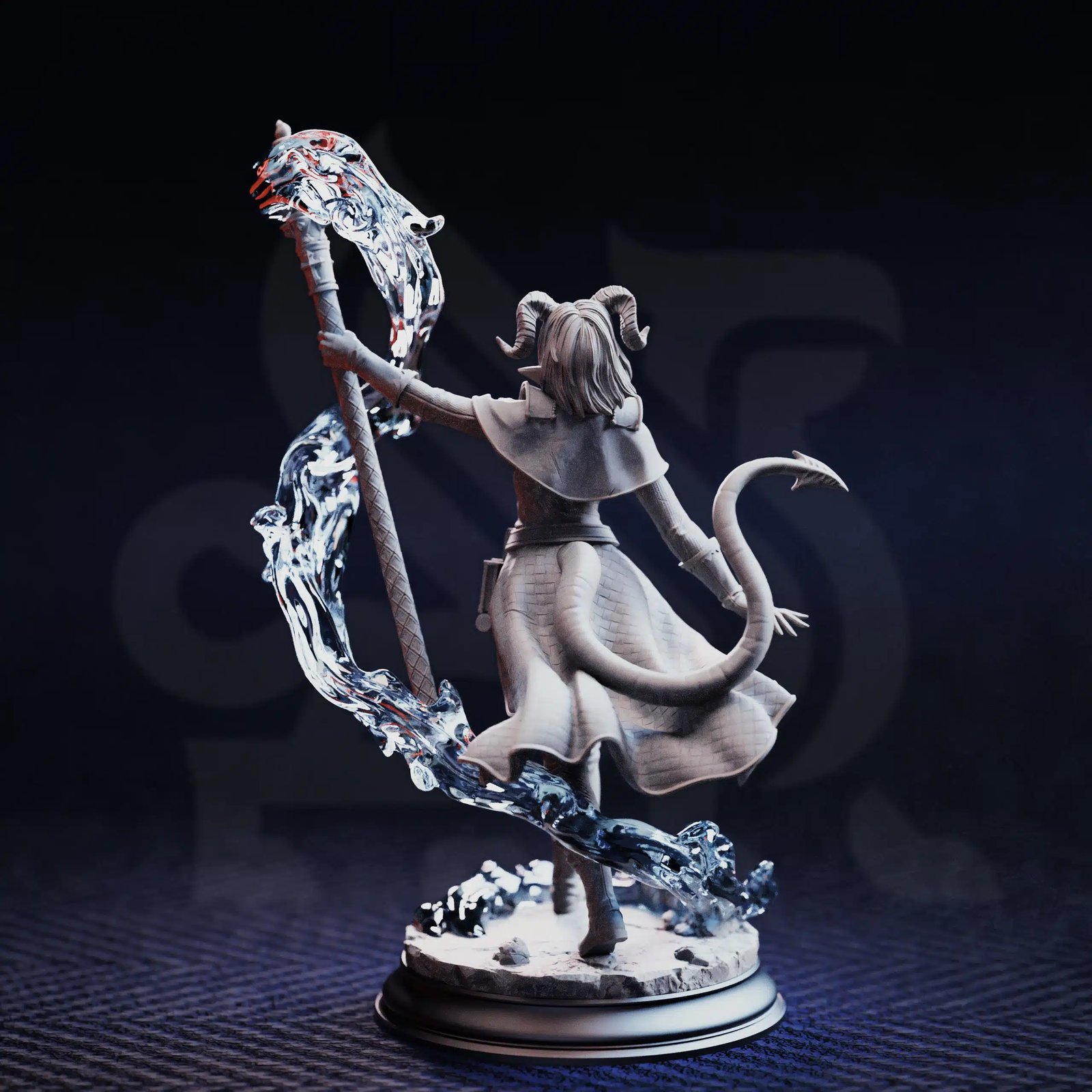 Tiefling Priestess - Aria the Faithful — Unpainted