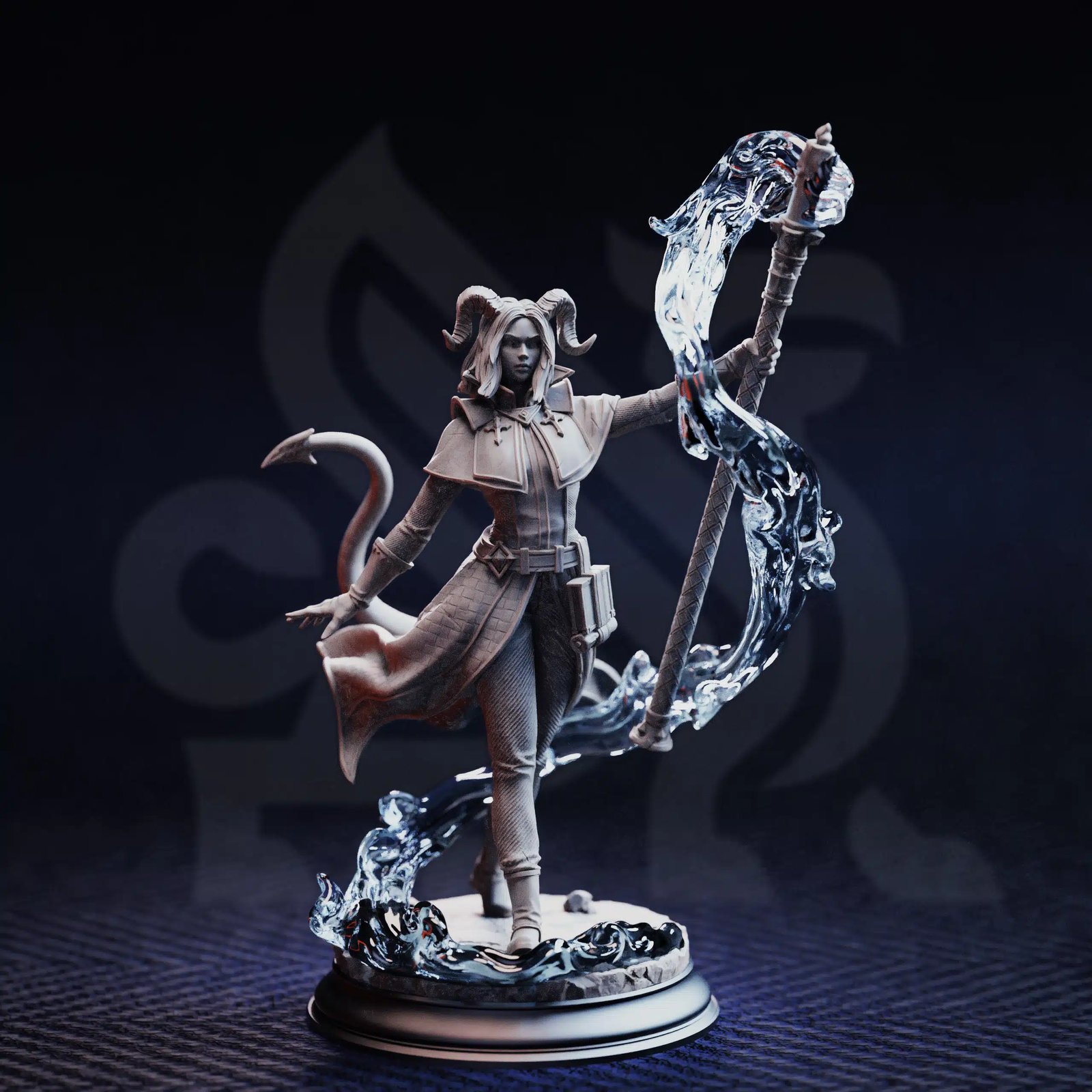 Tiefling Priestess - Aria the Faithful — Unpainted