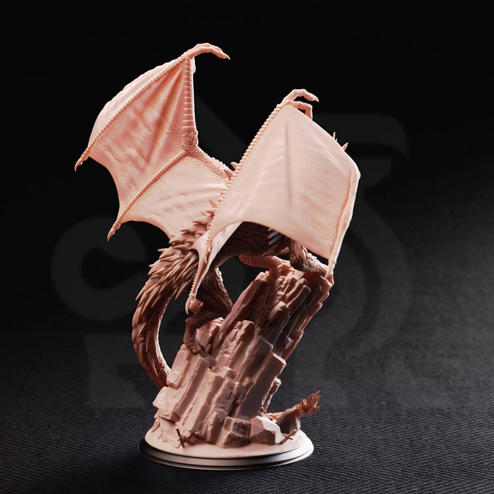 Adult Silver Dragon - Gintharax — Unpainted