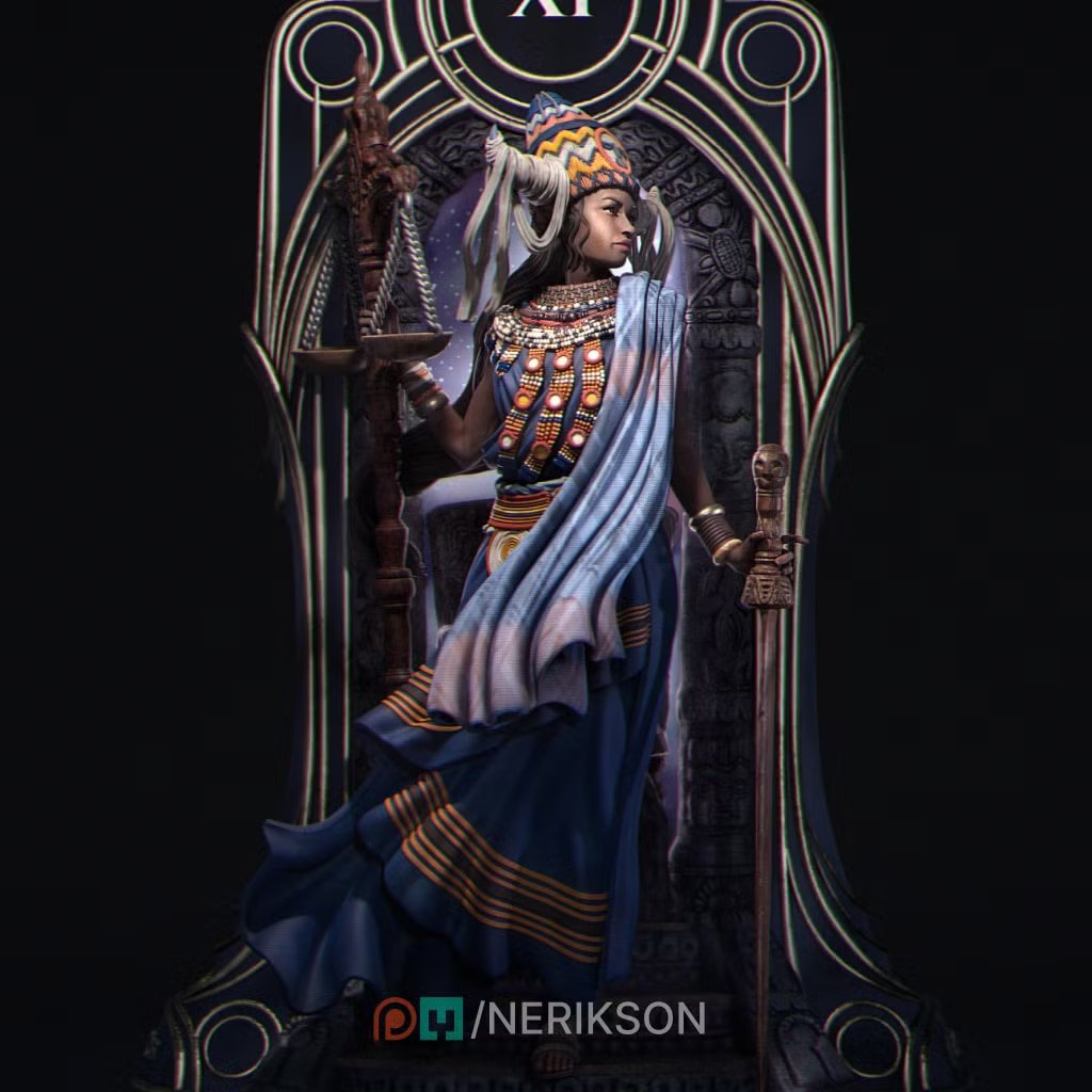 Tarot Arcana : Justice — Painted