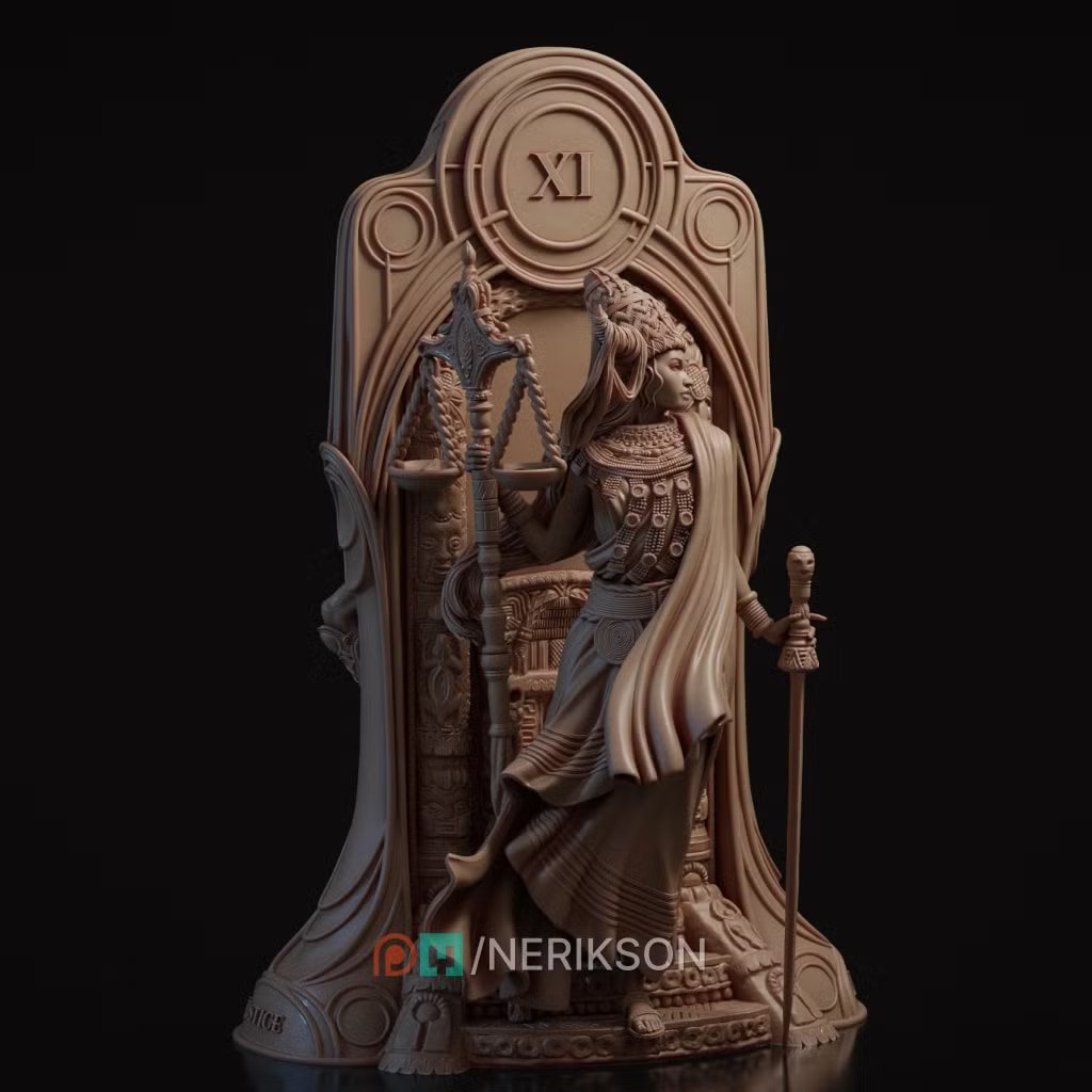 Tarot Arcana : Justice — Unpainted