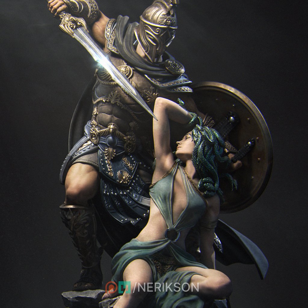 Perseu and Medusa — Painted
