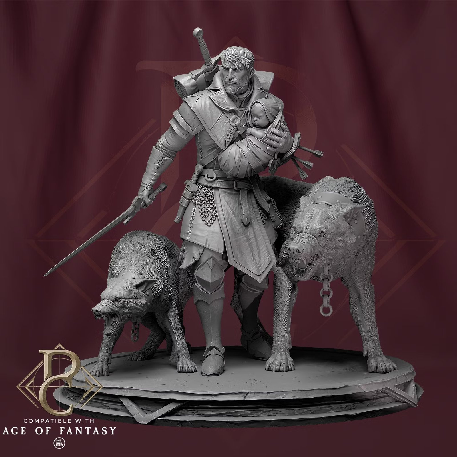 Eon and the child - Bust — Unpainted