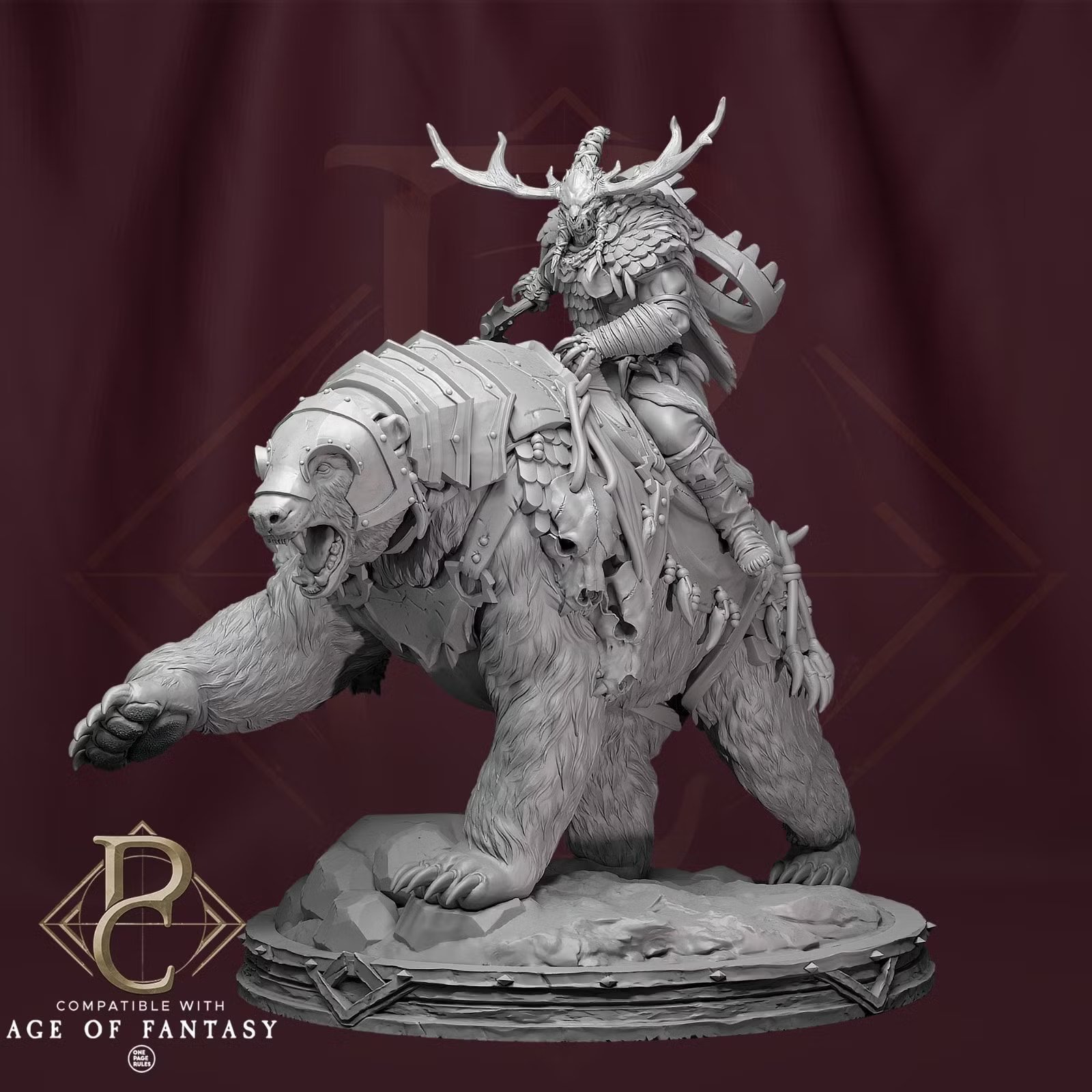 Worfar and The Bear - 2 SIZES — Unpainted