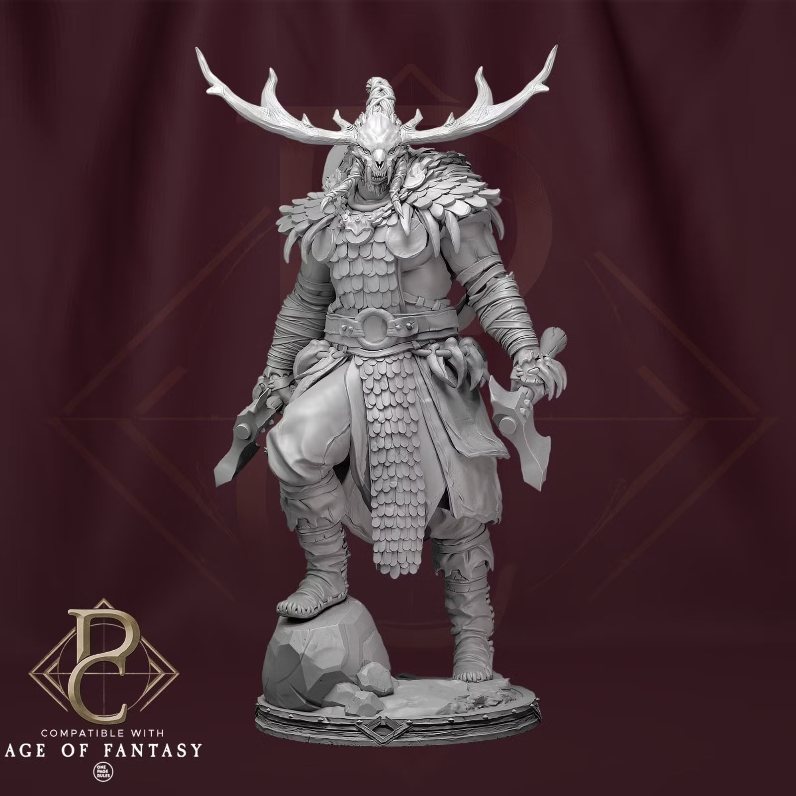 Worfar and The Bear - 2 SIZES — Unpainted