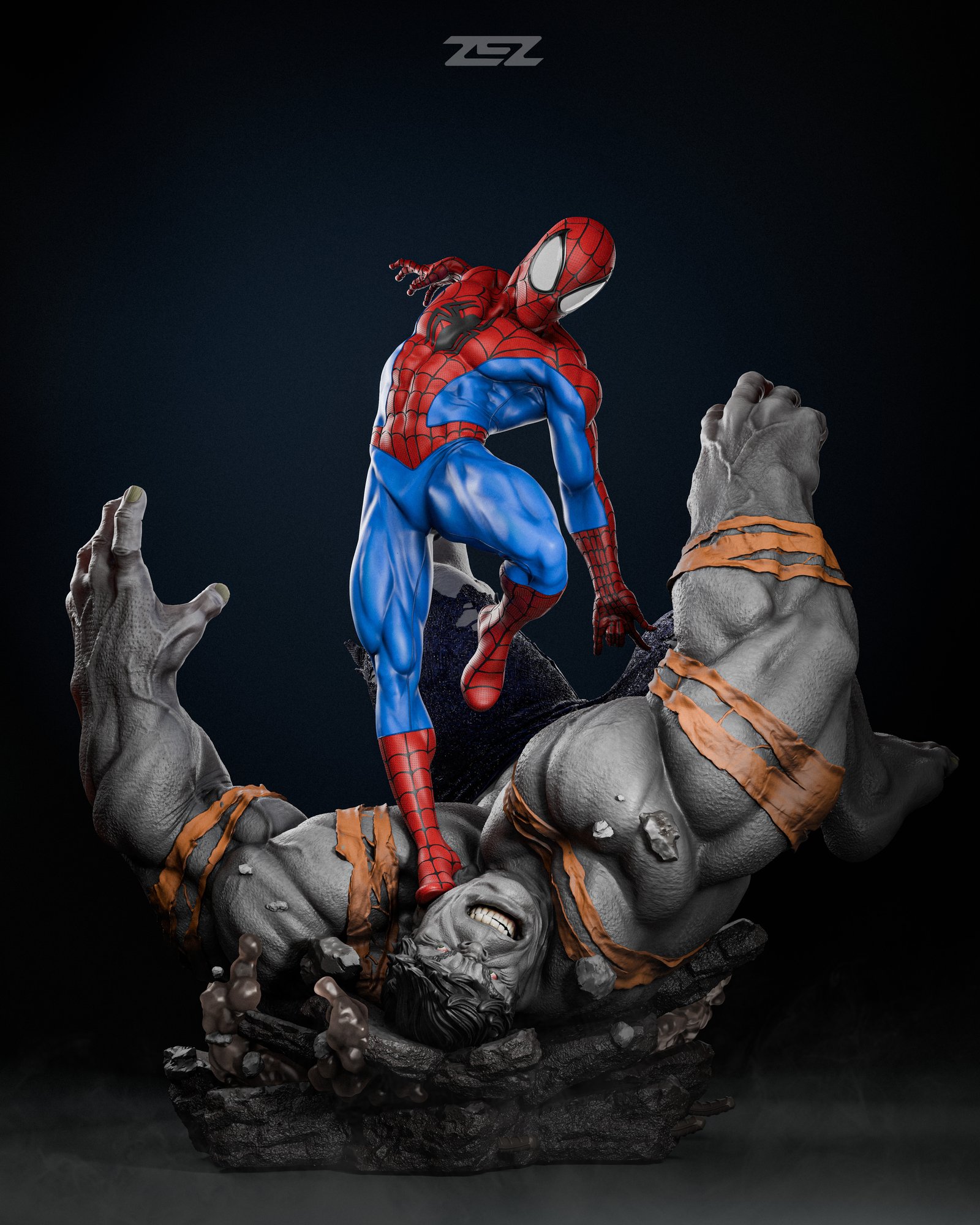 Spiderman vs Hulk — Painted