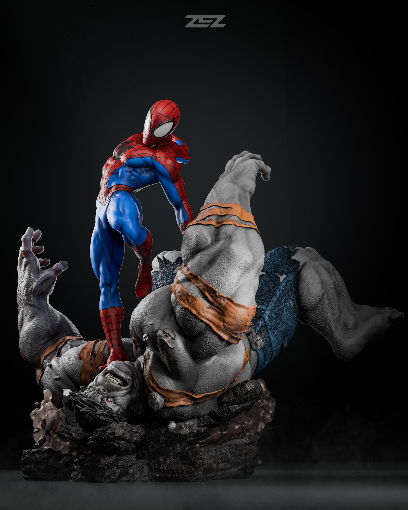 Spiderman vs Hulk — Painted