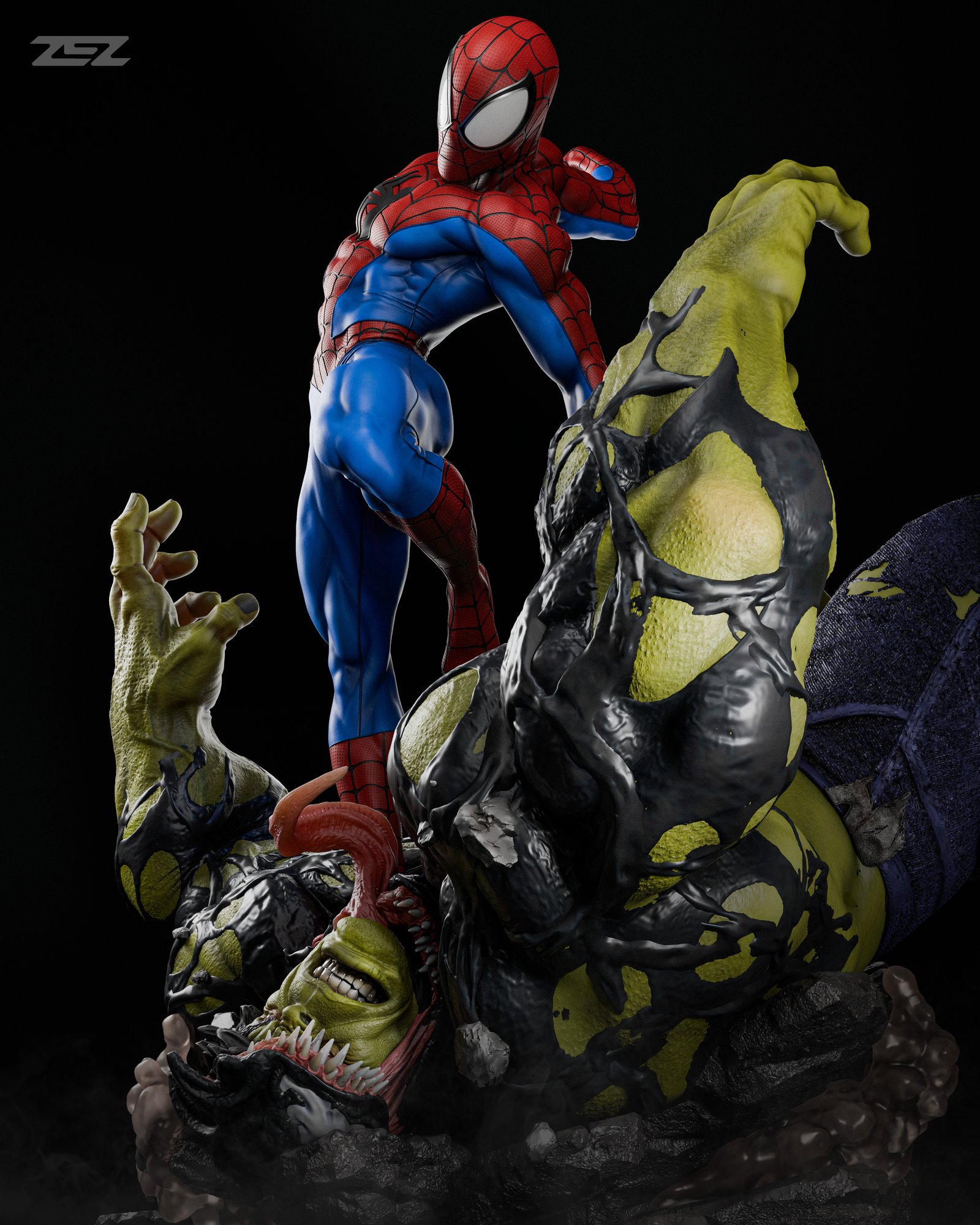 Spiderman vs Hulk — Painted