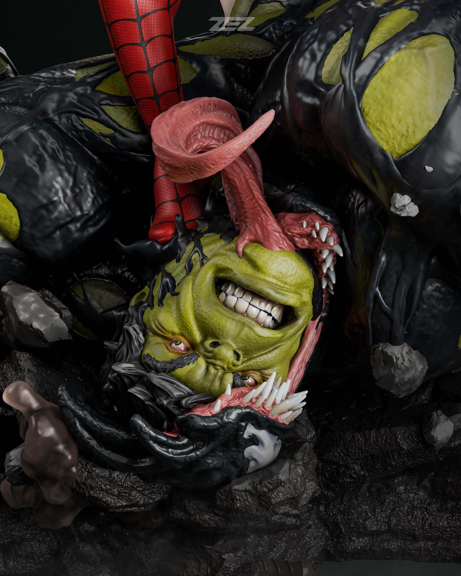 Spiderman vs Hulk — Painted