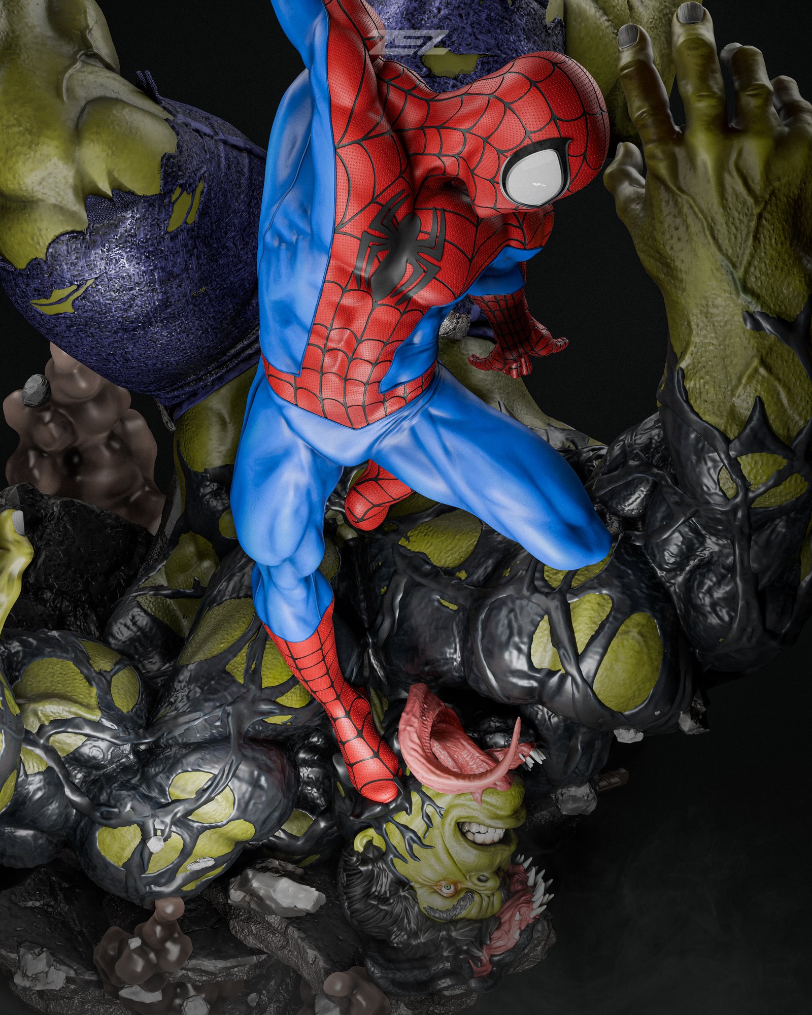 Spiderman vs Hulk — Painted