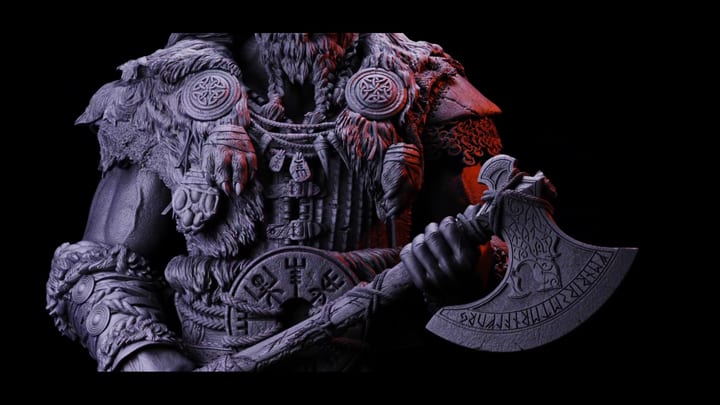 Freki Premium Bust — unpainted resin bust — by Black Forge Games