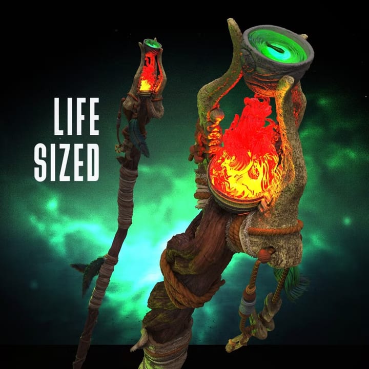 Omair Staff Weapon — painted resin statue — by Black Forge Games