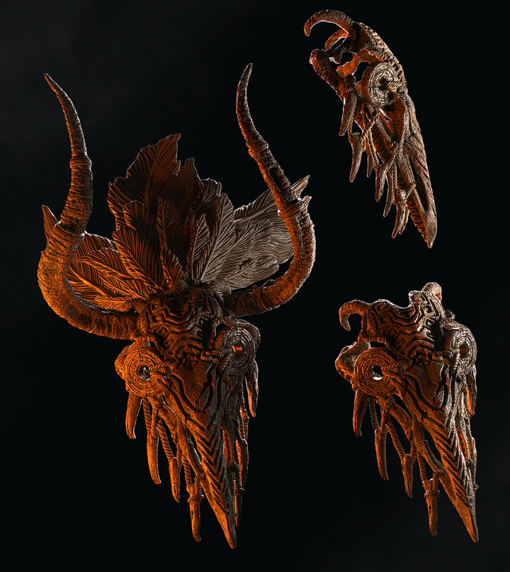 Face of Decay - Omari Mask Life-Sized — unpainted resin statue — by Black Forge Games