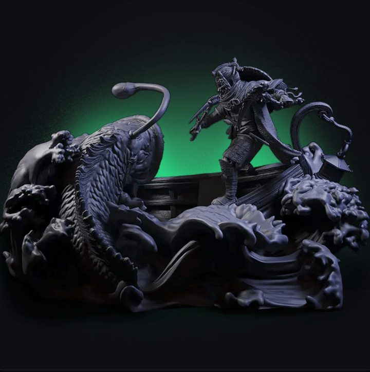 Tanuki - The Scourge of Osore V2 — unpainted resin statue — by Black Forge Games