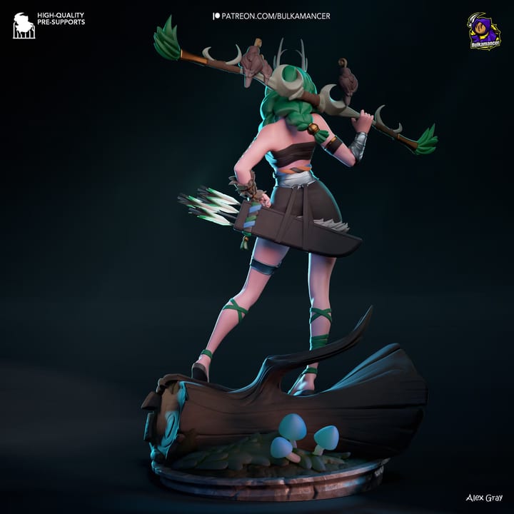 Divine Huntress — painted resin statue — by Bulkamancer Sculpts