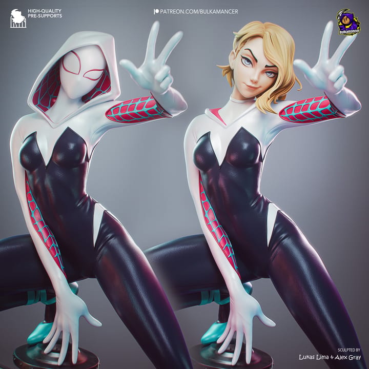 Gymnast Spider — painted resin statue — by Bulkamancer Sculpts
