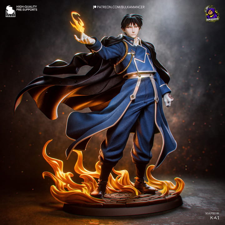 Blazing Colonel — painted resin statue — by Bulkamancer Sculpts