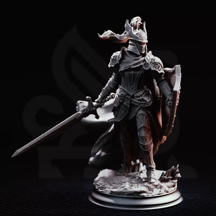 Elite Marine Knight - Alwine von Findros — unpainted resin statue — by DM Stash
