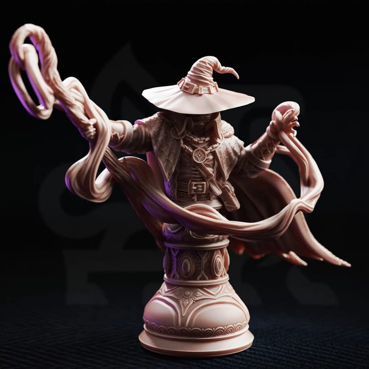 Big Hat Harrison Professor of The Unknown Bust — unpainted resin bust — by DM Stash