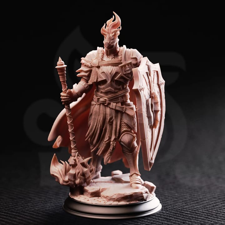 Glancalion Paladin of The First Flame — unpainted resin statue — by DM Stash