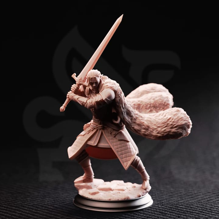 Elf Fighter - Harias of the Borderlands — unpainted resin statue — by DM Stash