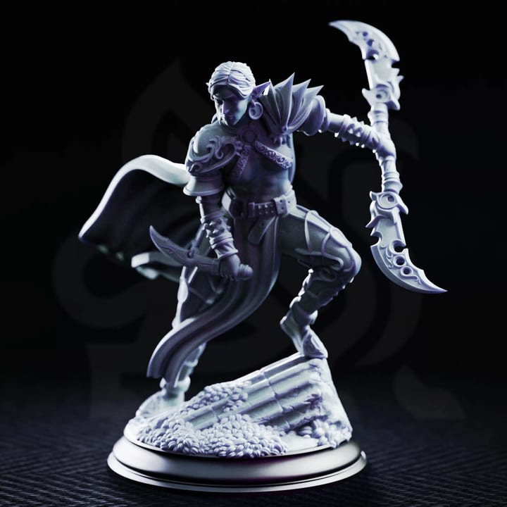 Ilyara Deri Assassin of The Waning Moon — unpainted resin statue — by DM Stash