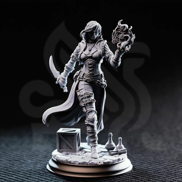 Kira Solseth Rogue of The Arcane — unpainted resin statue — by DM Stash