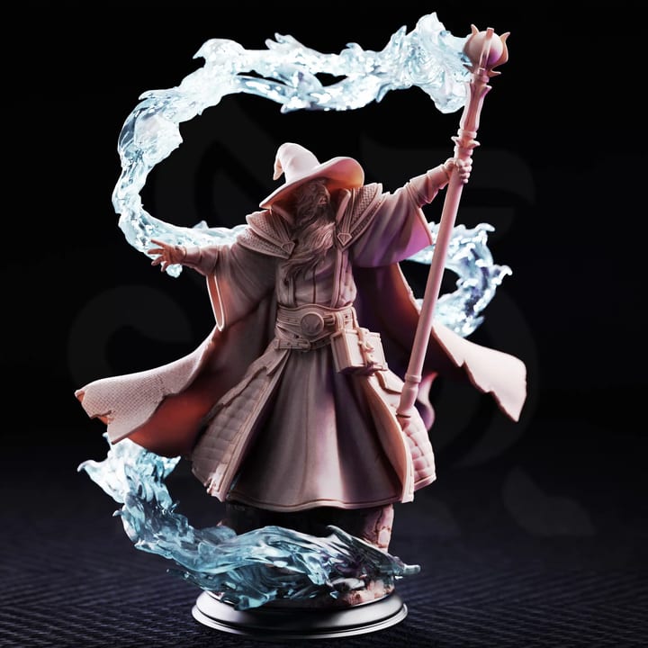 Merlin of Monmouth - Elder Wizard — unpainted resin statue — by DM Stash