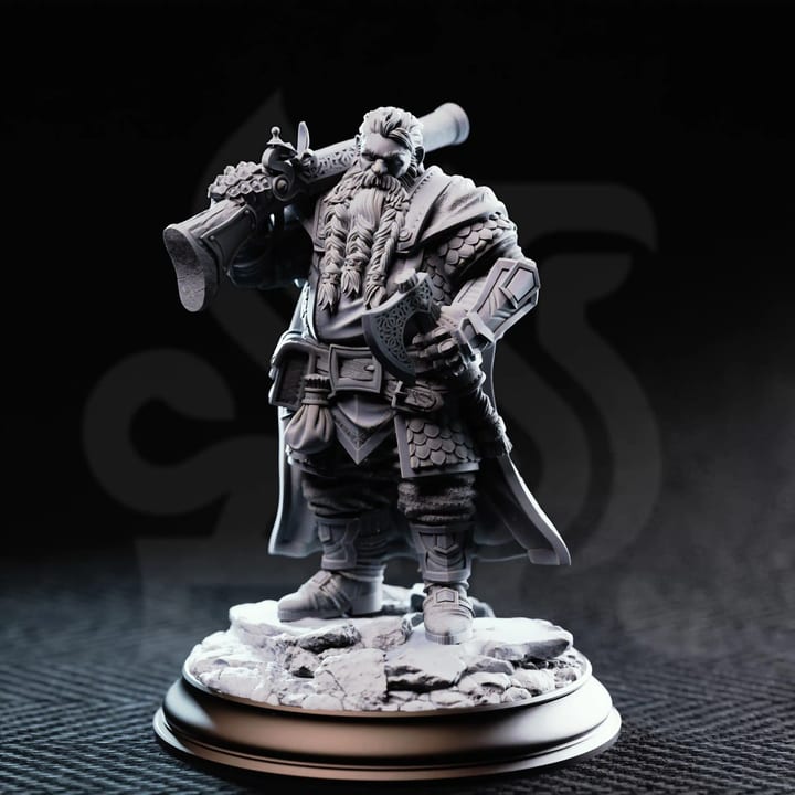 Nilyerg Sureshot Dwarven Marksman — unpainted resin statue — by DM Stash