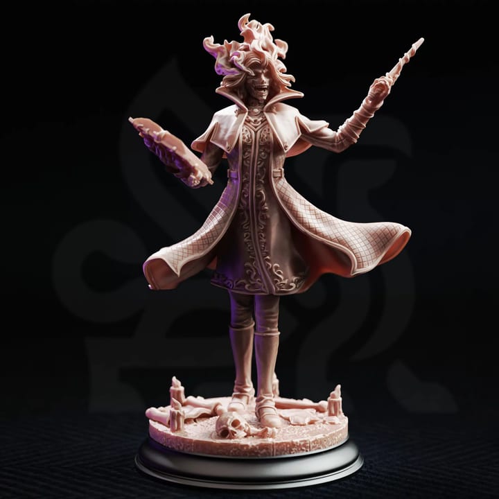 Necromancy Wizard - Headmistress Margaux de la Croix — unpainted resin statue — by DM Stash
