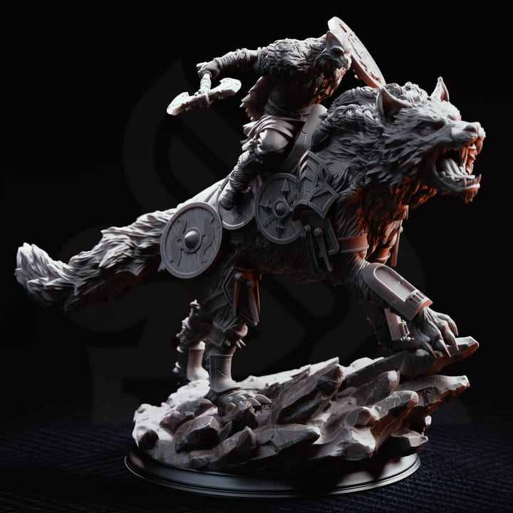 Skjolnir Haarn The Wolf Knight — unpainted resin statue — by DM Stash