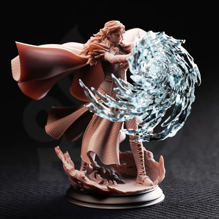 Tyria Ravensong Unbridled Sorceress — unpainted resin statue — by DM Stash
