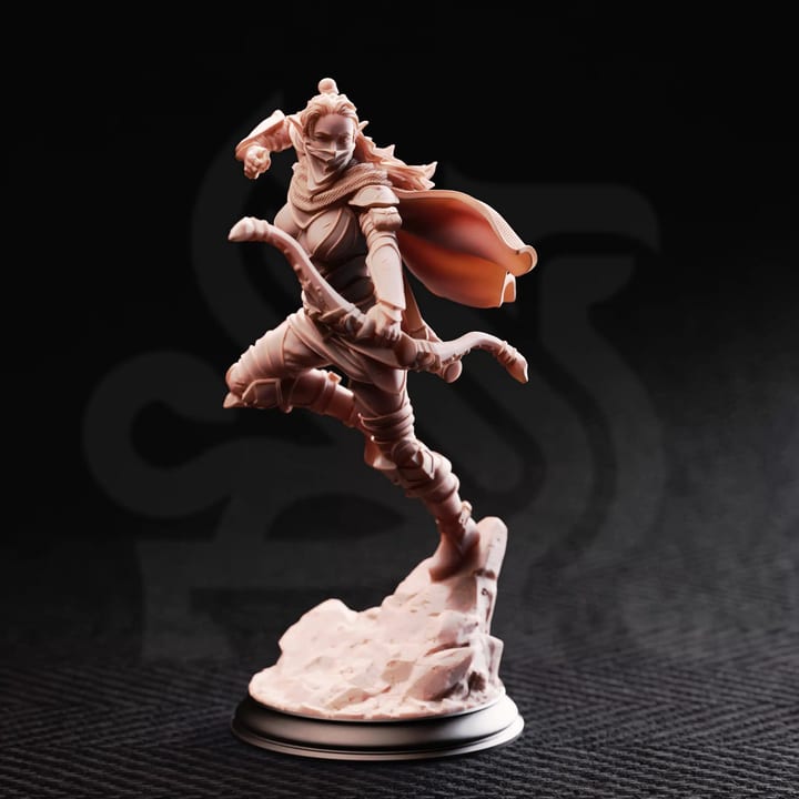 Elf Devil Hunter Ranger - Virana — unpainted resin statue — by DM Stash