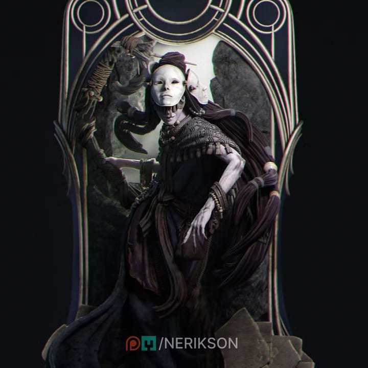 Tarot Arcana : Hierophant — painted resin statue — by Nerikson