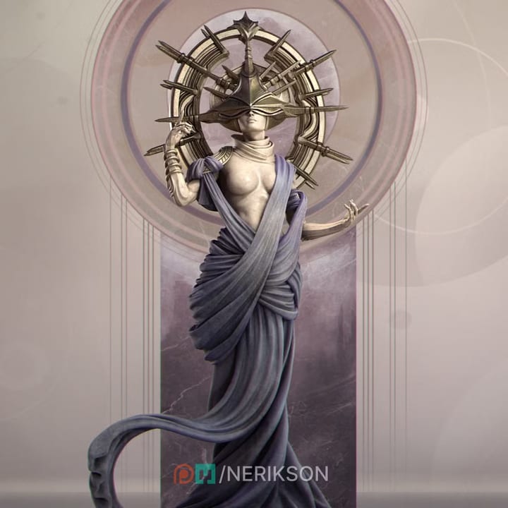 Incarnation of Time — painted resin statue — by Nerikson