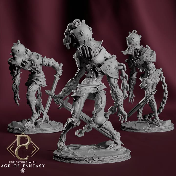 Chainbound Ascendants — unpainted resin statue — by Parasite Collectibles
