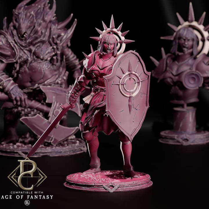 High Sister Valcera Dawnshield - Bust — unpainted resin statue — by Parasite Collectibles