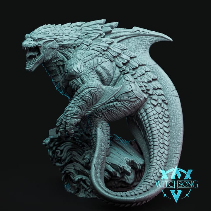 Bio Amphibian — painted resin statue — by Witchsong Miniatures