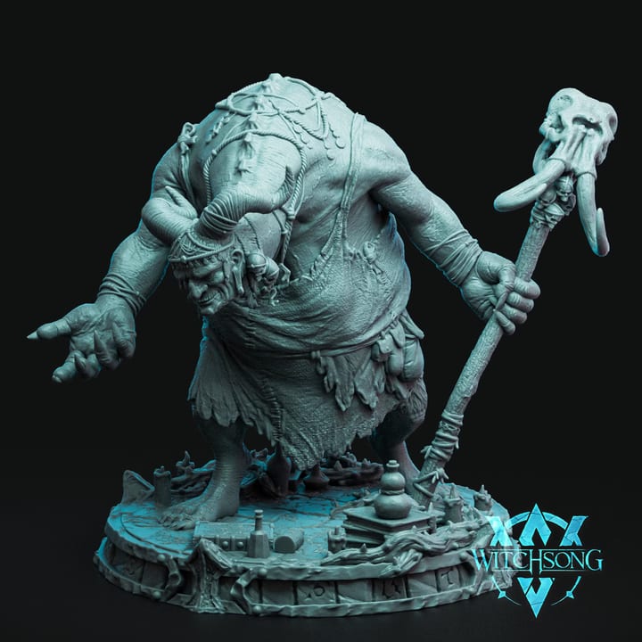 Bust - The Horned Witch — painted resin statue — by Witchsong Miniatures
