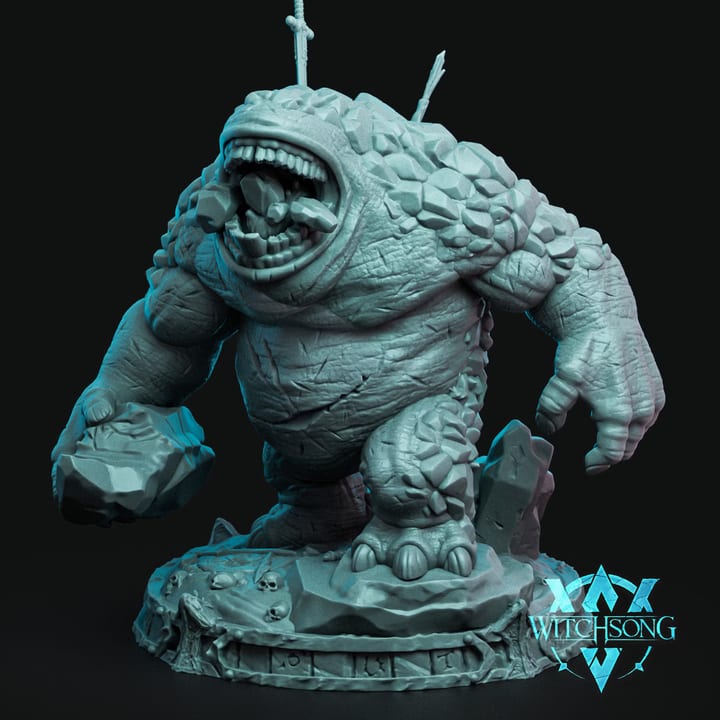 Lak, Eater of Rock — painted resin statue — by Witchsong Miniatures