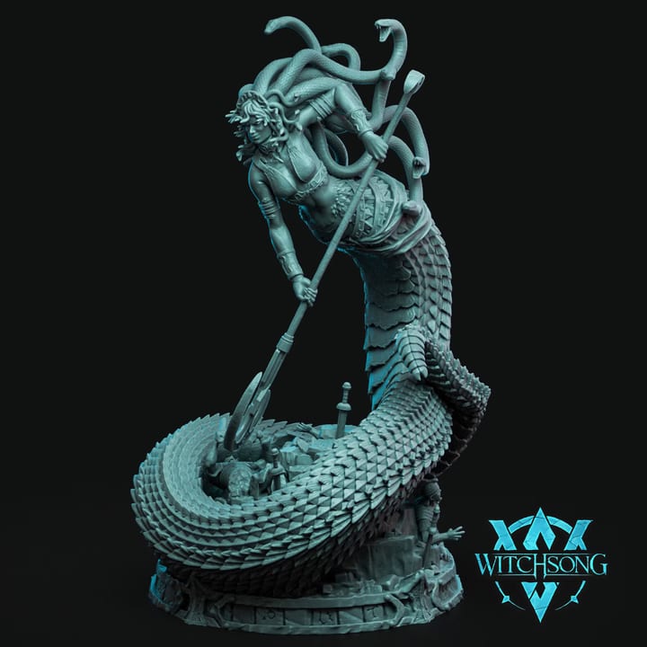 Bust - Medusa — painted resin statue — by Witchsong Miniatures