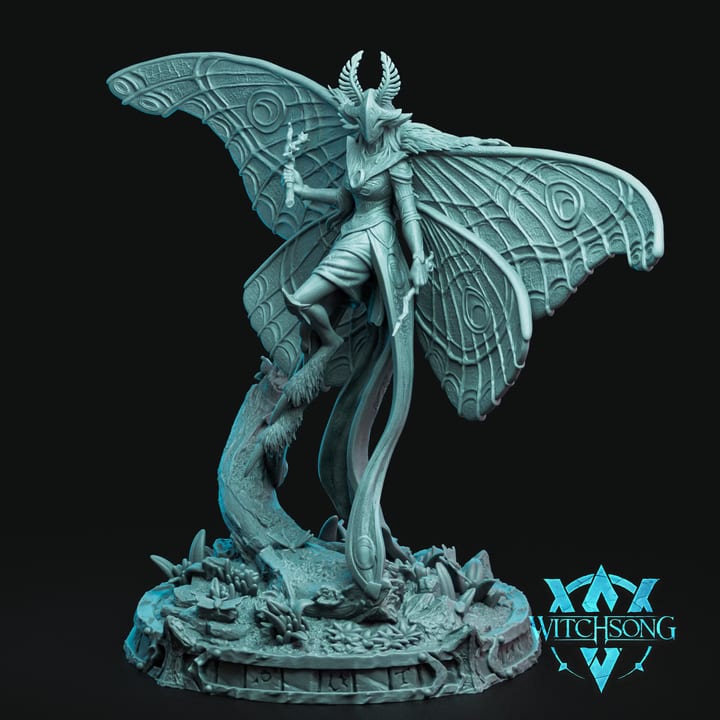 The Moth Queen — painted resin statue — by Witchsong Miniatures