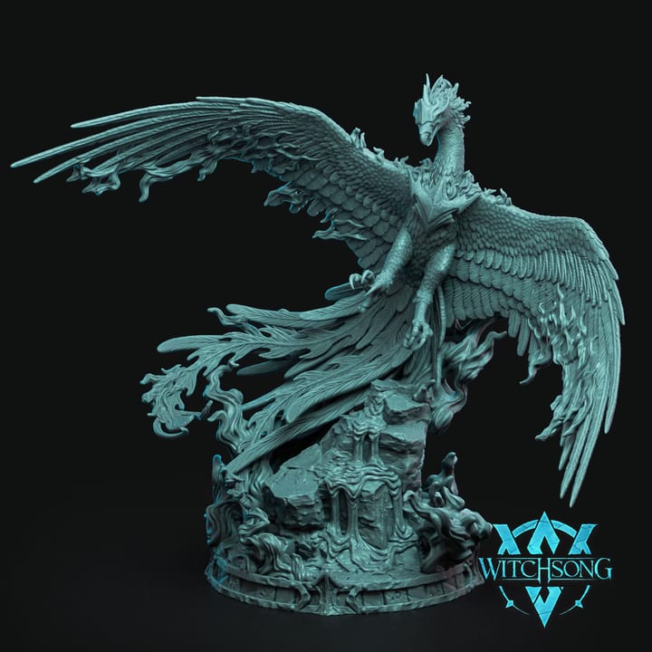 The Phoenix — painted resin statue — by Witchsong Miniatures