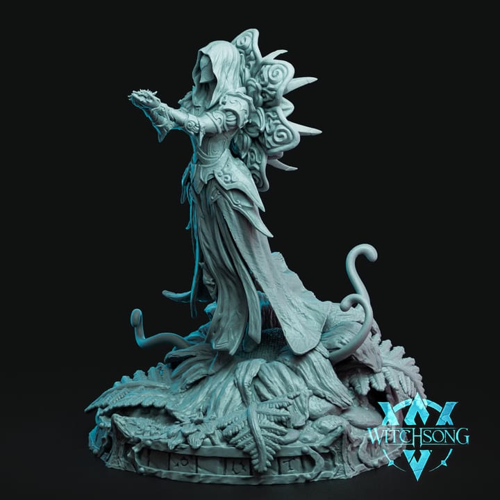 Bust - Rotbloom Priestess — painted resin statue — by Witchsong Miniatures
