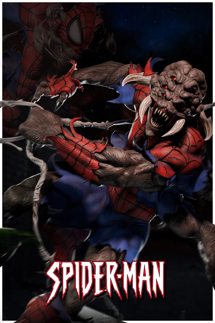 Man Spider — painted resin statue — by ZEZ
