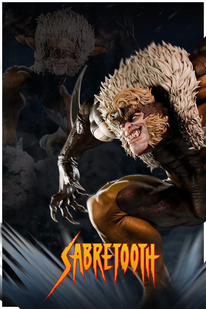 Sabretooth — painted resin statue — by ZEZ