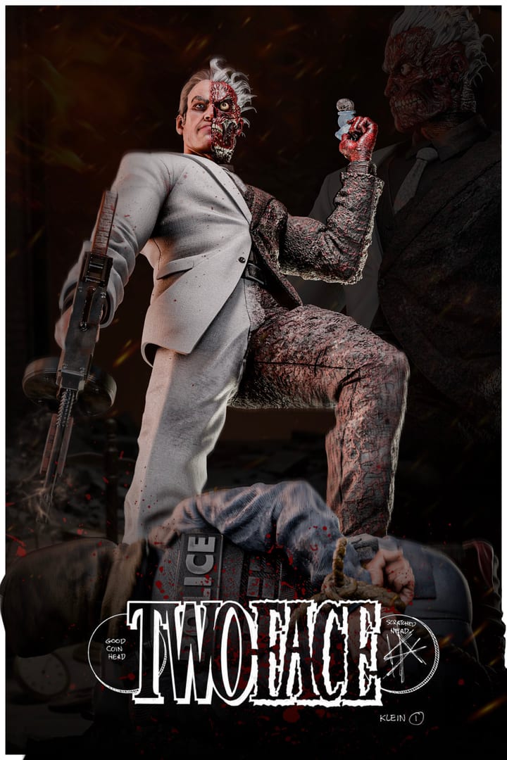 Two Face — painted resin statue — by ZEZ